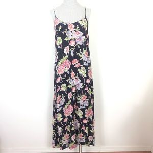 French Connection Size 8 Black Floral Rayon Dress